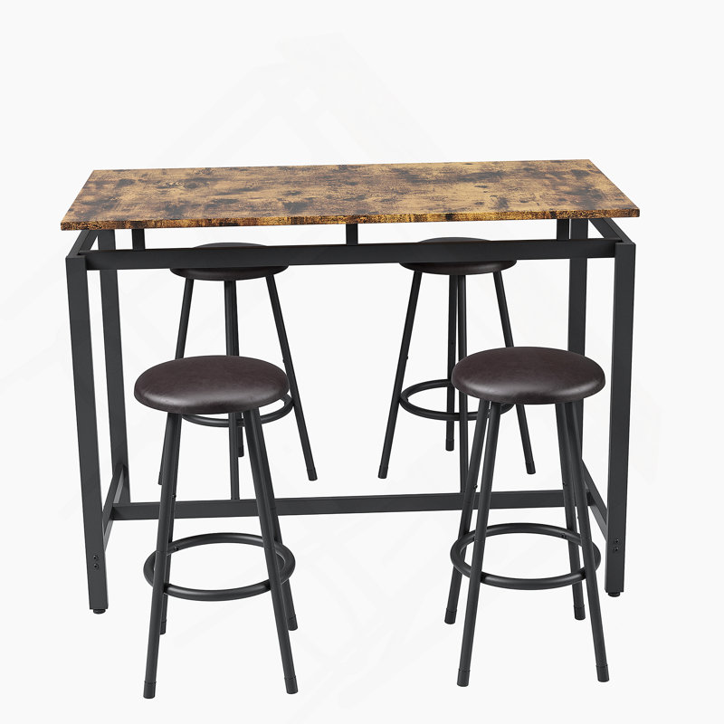 Ensemble de table de cuisine 5 pièces à hauteur de comptoir, table de bar avec 4 tabourets