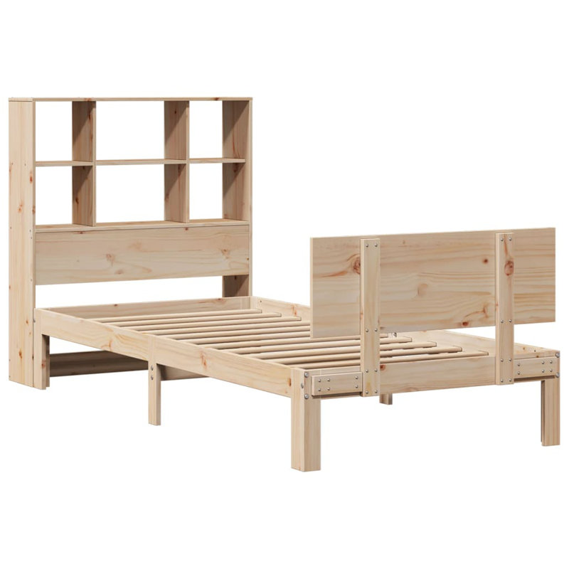 Bookcase Bed Without Mattress Solid Wood Pine, Single (3')
