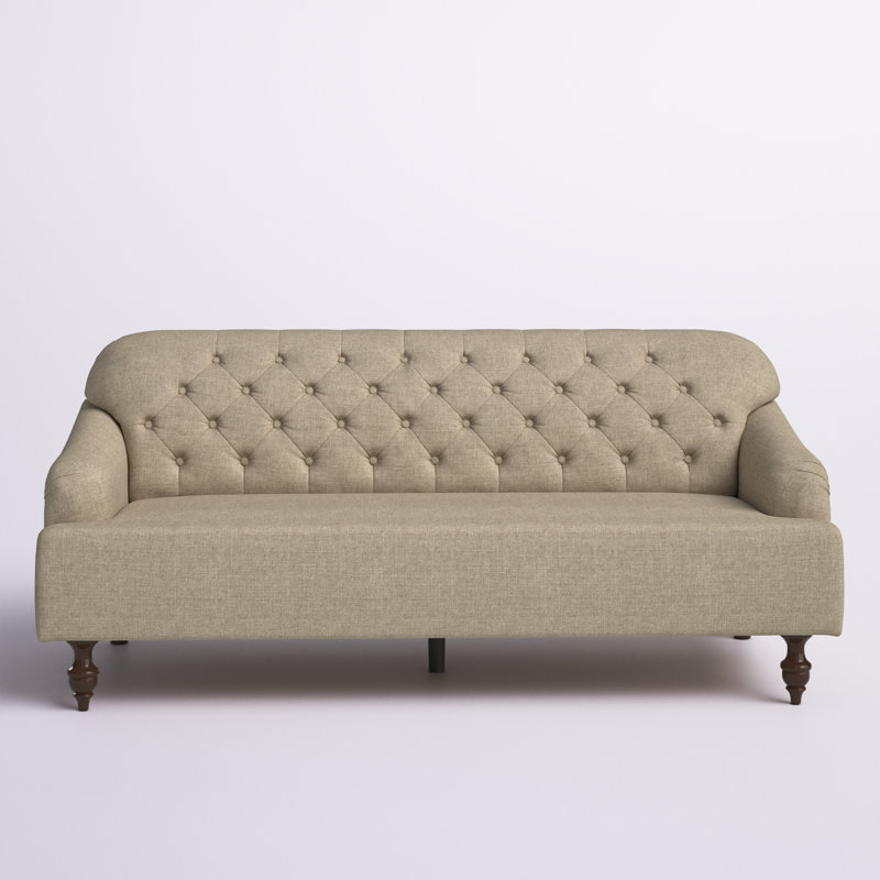 Alex-May Upholstered 75'' Sofa, Beige Linen