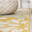 Tapis intérieur / extérieur à motif floral texturé jaune / crème Zinnia-1532461191