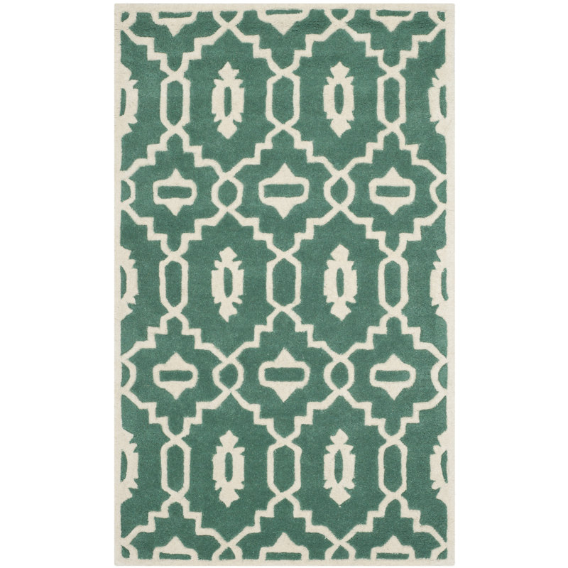 Carolene Hand Tufted Wool Geometric Rug, Rectangle 3' x 5'