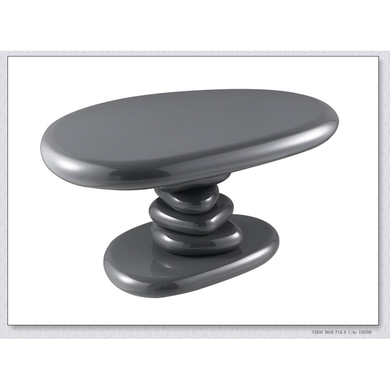 Table de bout ultrabrillante avec plateau épais de 60 mm, parfaite pour les espaces de vie modernes et élégants