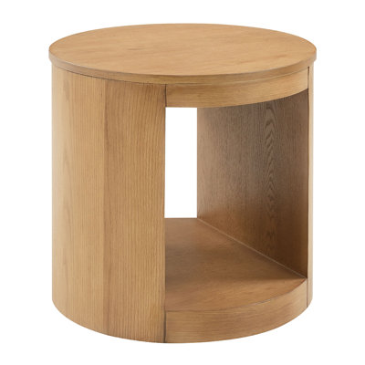 Zoey End Table Oak Contemporary Composite Wood Oak Veneer Poly Wood