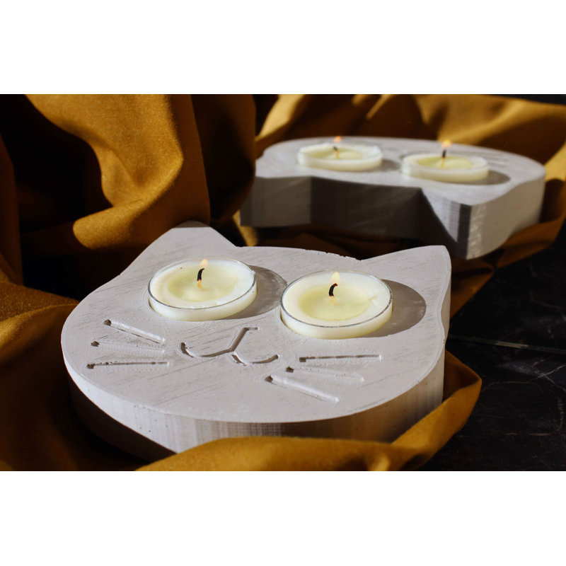 Concrete / Cement Tabletop Tealight Holder, Grey