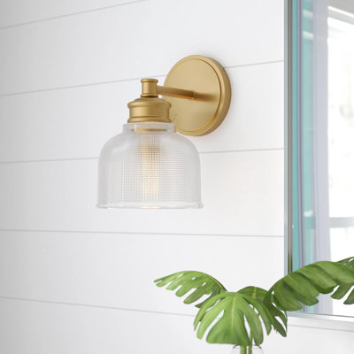 Applique murale articulée à 1 lumière à intensité variable en laiton naturel Kimberlee