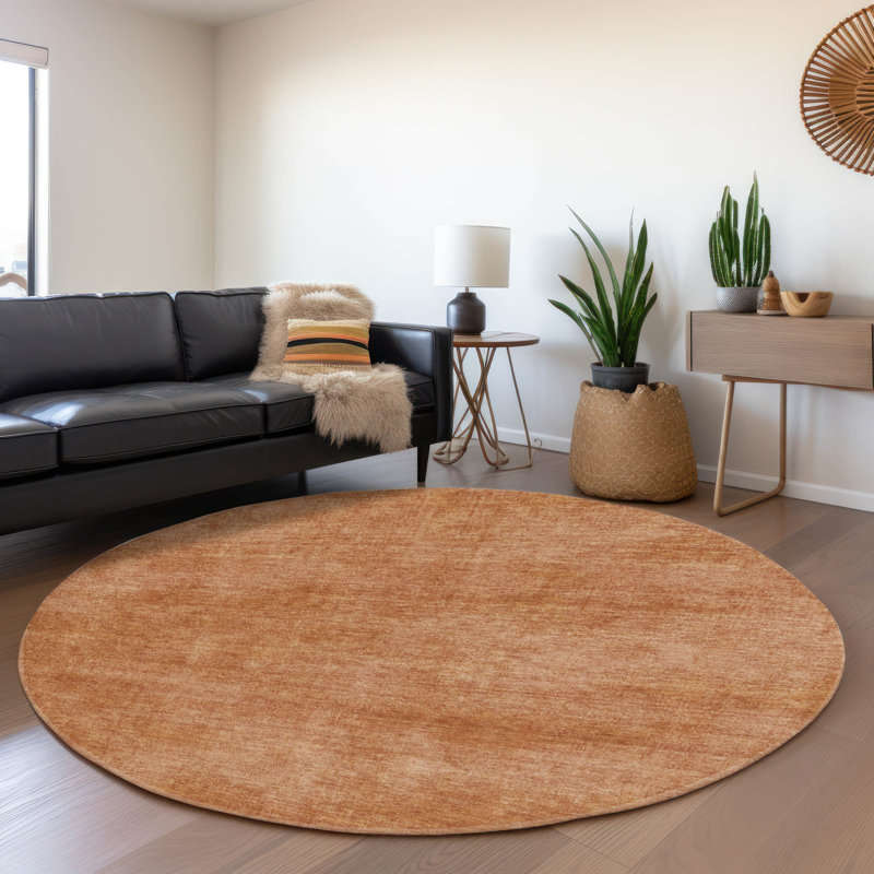 Tapis abstrait lavable à la machine de qualité supérieure Jahnke AMF1018, Rond 8 pi