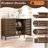 Farmhouse 61 in. W Sideboard Buffet Accent Storage Cabinet with Strip Skeleton Door and Adjustable shelves(set of 2)