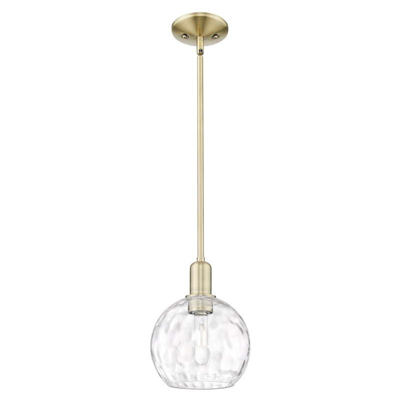 Mini-luminaire suspendu 1 lumière Arcadia - Sevier, H 7 po x l 8 po x P 8 po, Laiton antique