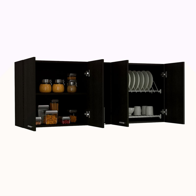 Wall Cabinet Ontario, Double Door, Black
