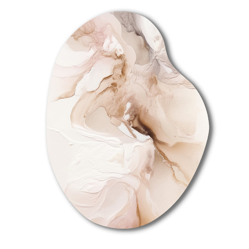 Clemen - art mural en métal asymétrique en marbre, impression d'art en forme unique brune, H 30 po x l 22 po