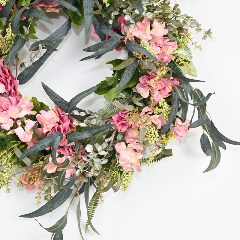 Couronne de porte 24 po avec ressorts et baies artificielles