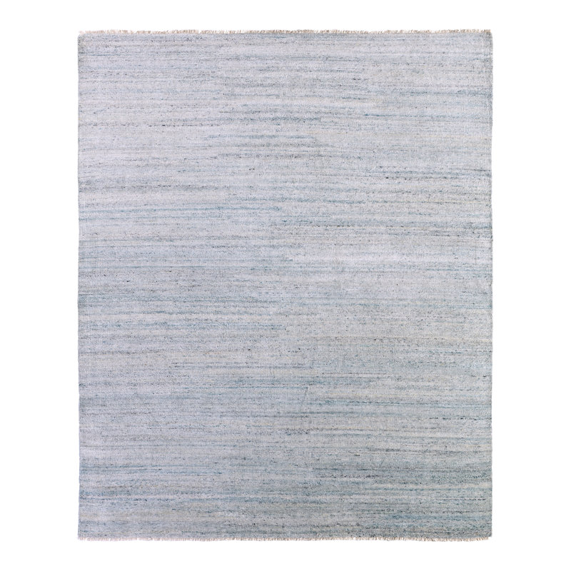 Jaipur Living Origin SAG02 Handknotted Solid Light Blue and Light Gray Area Rug (12'x15'), Rectangle 8'6" x 11'6"