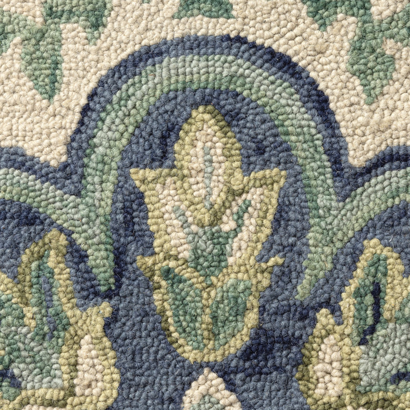 Tapis touffeté à la main 100% laine vert Cementon, Rectangle 2'3" x 3'10"