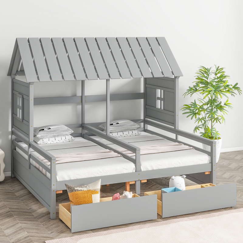 Lits plateforme simple, Gris