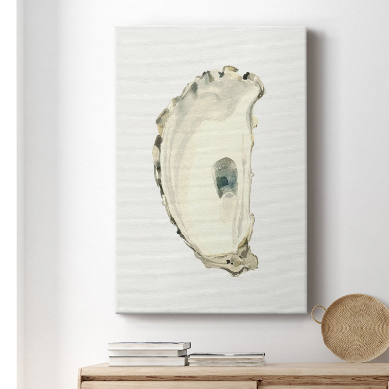 Toile tendue avec châssis neutre «Oyster Study II» - prêt à accrocher, H 18 po x l 12 po x P 1,5 po