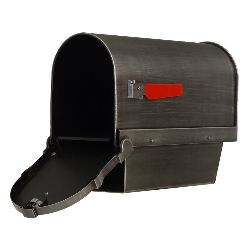 Savannah Aluminum Post Mounted Mailbox, Swedish Silver