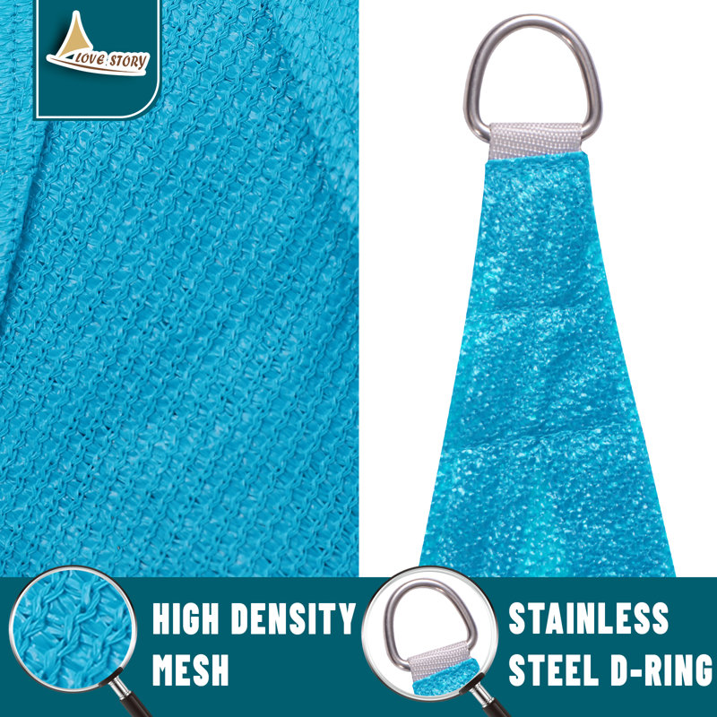 LOVE STORE Personnalisez la voile d'ombrage rectangulaire, Bleu turquoise, 14 pi x 16 pi