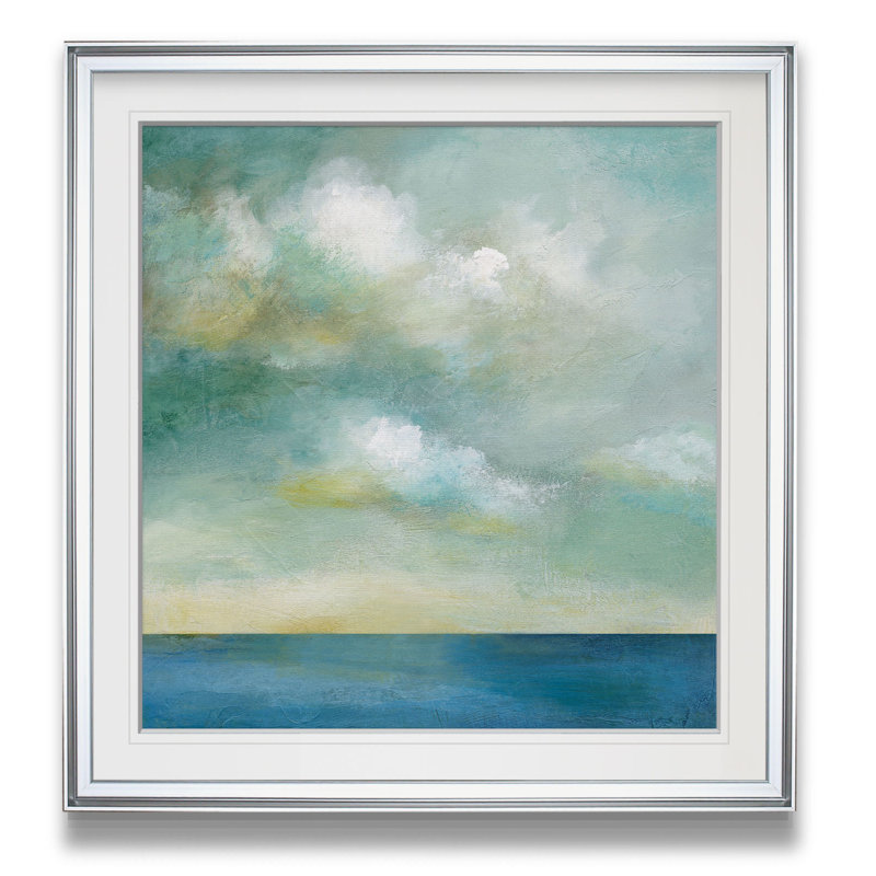 " Cloudscape I " Painting Print, 23" H x 23" W x 1.5" D, Silver Framed
