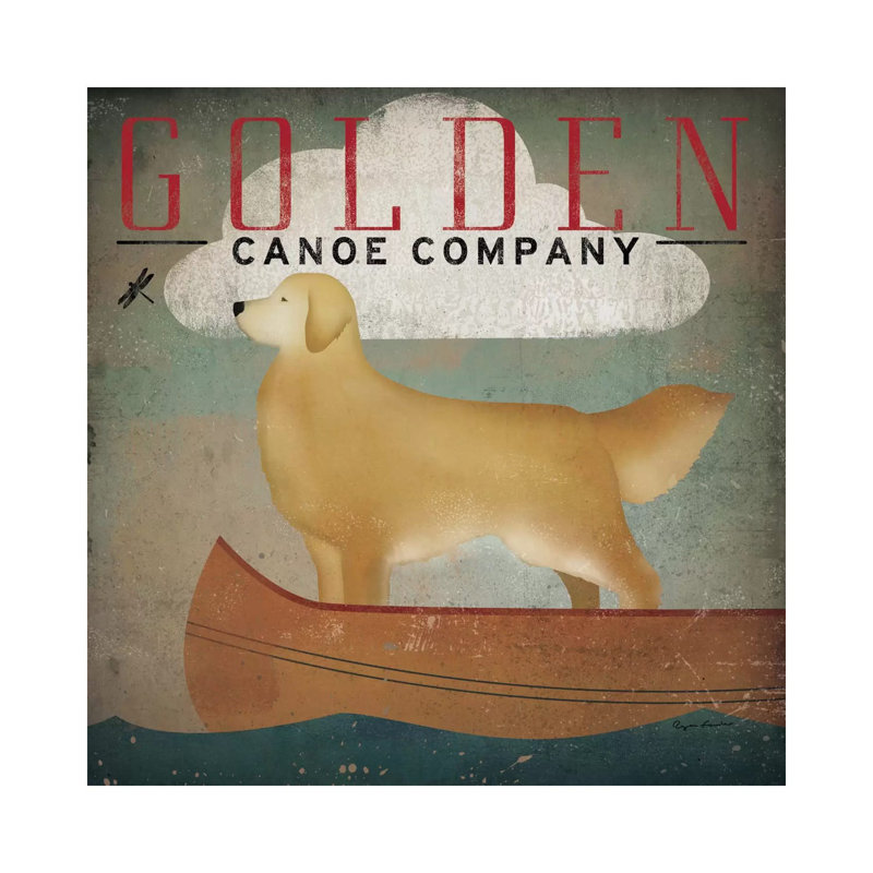 Golden Canoe Co. by Ryan Fowler - Wrapped Canvas Painting, 45.72 cm H x 45.72 cm W x 3.175 cm D