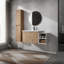 Meuble-lavabo mural avec lavabo et armoire latérale, 2 armoires combinées-835600647