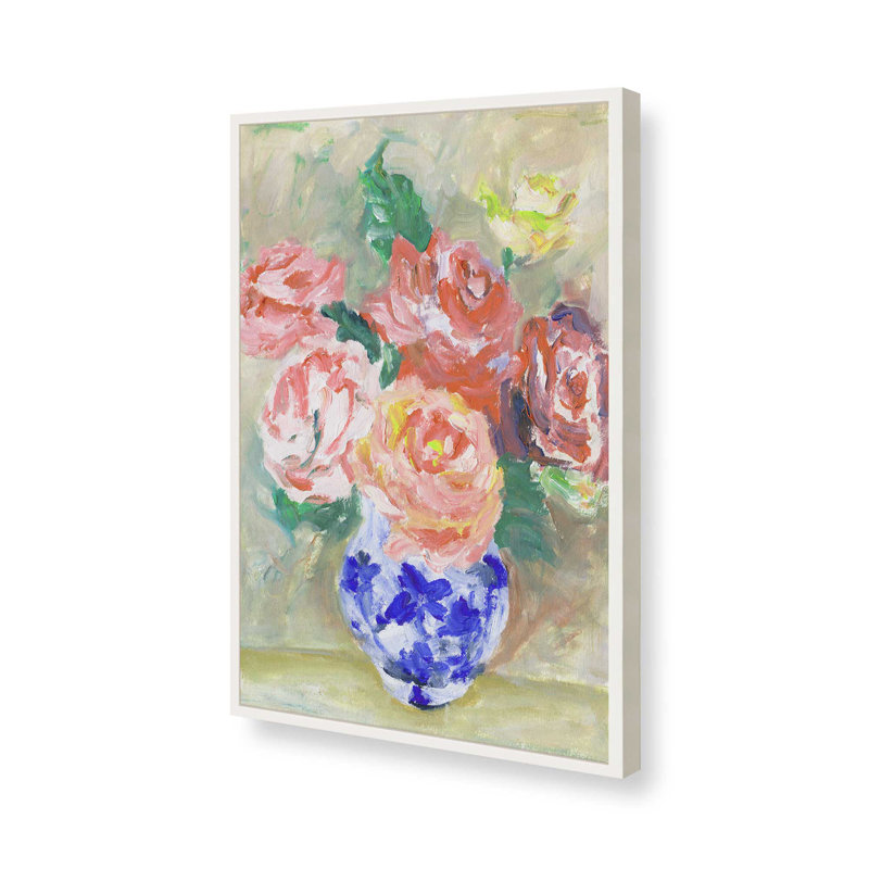 «The Procelain Rose II» par Melissa Wang, reproduction d'art sur toile, H 24 po x l 18 po, Blanc
