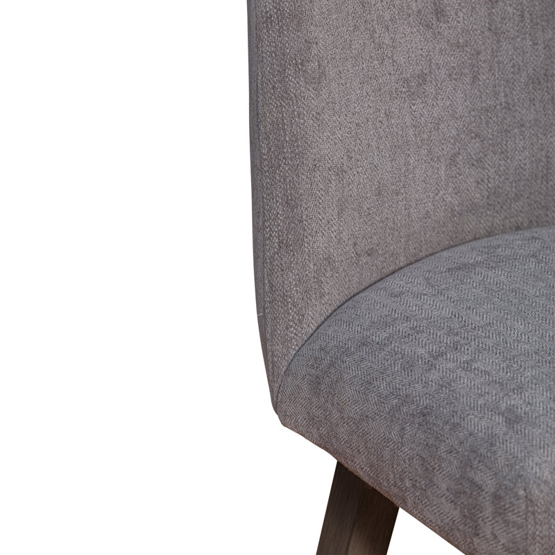 Tabouret de bar ou de comptoir Dunamuggy en bois de chêne avec siège en tissu - ensemble de 4, Gris, Brun