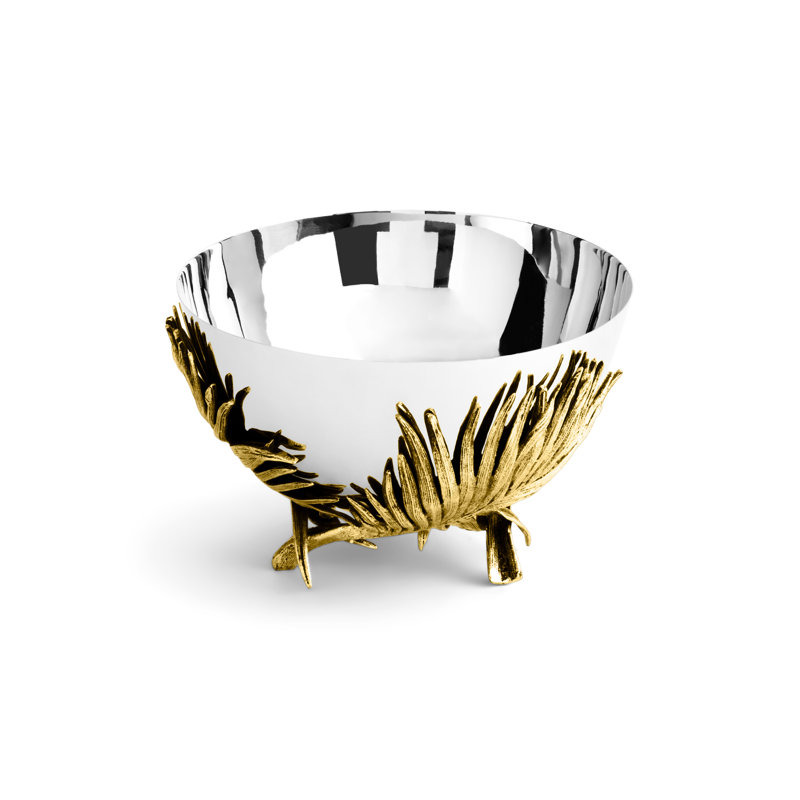 Palm Bowl, 5.5"H x 8"W x 8"D