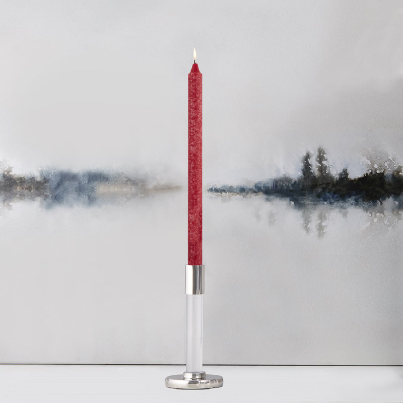 Timberline Arista Dinner Unscented Taper Candle, 9" H x 0.88" W x 0.88" D, Red