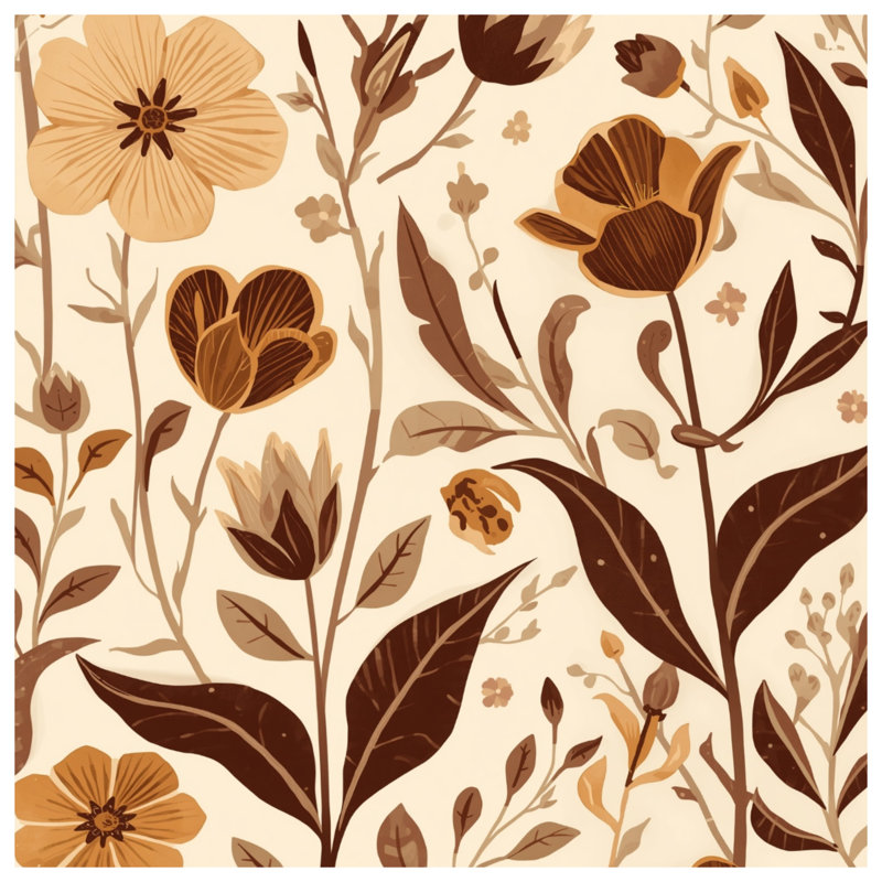 Couvertures Botanical Floral Illustration, 50in W x 60in H