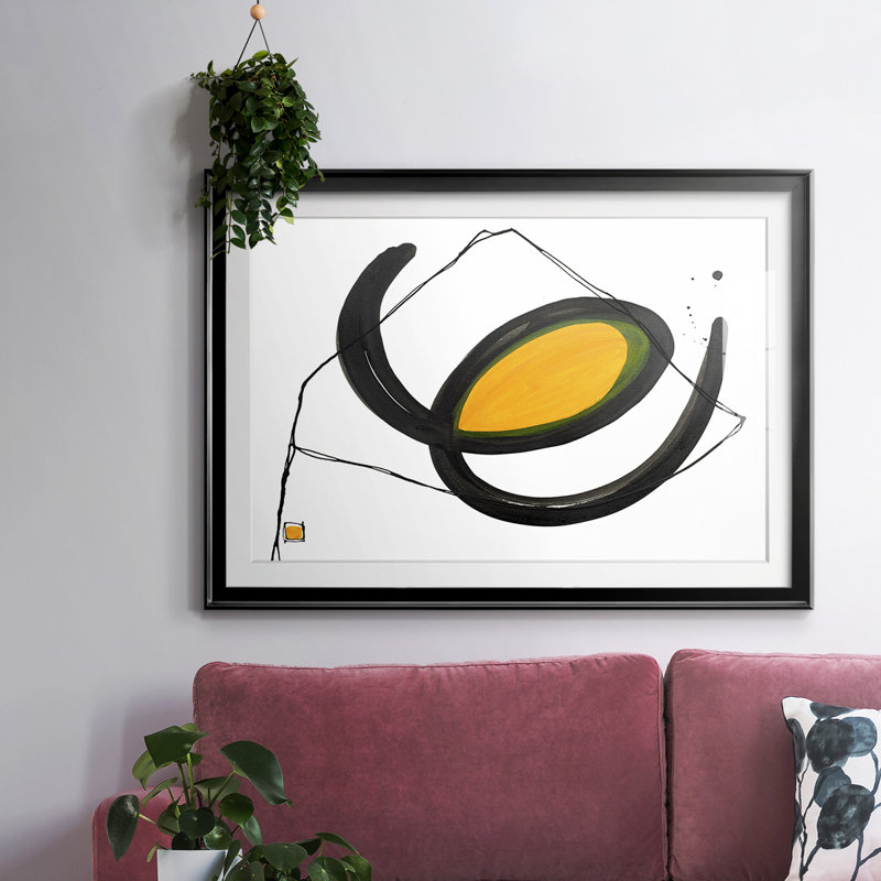«Think About It II», impression encadrée avec verre biseauté mat et verre, H 27 po x l 39 po x P 1,5 po, Noir