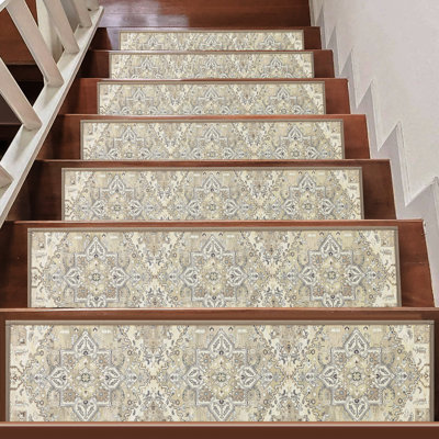 Retro Ethnic 8×30in Non-Slip Stair Treads