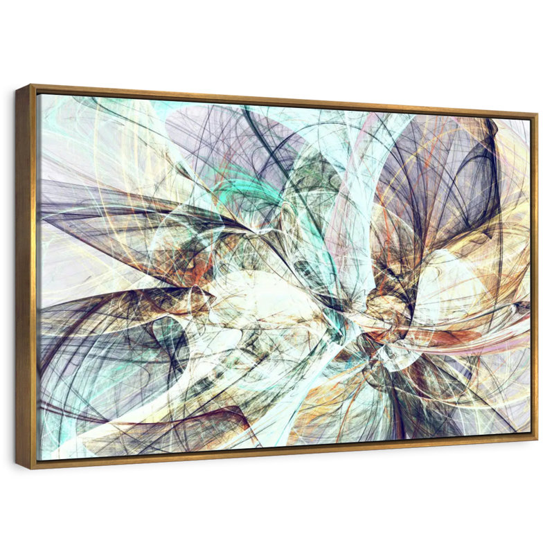 Couleurs dans l'abstrait, Cadre flottant doré, 25 po x 17 po