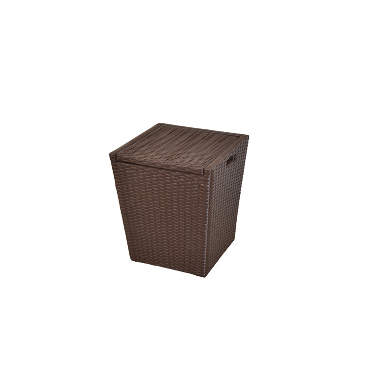 Plastic Laundry Basket with Handles, Brown
