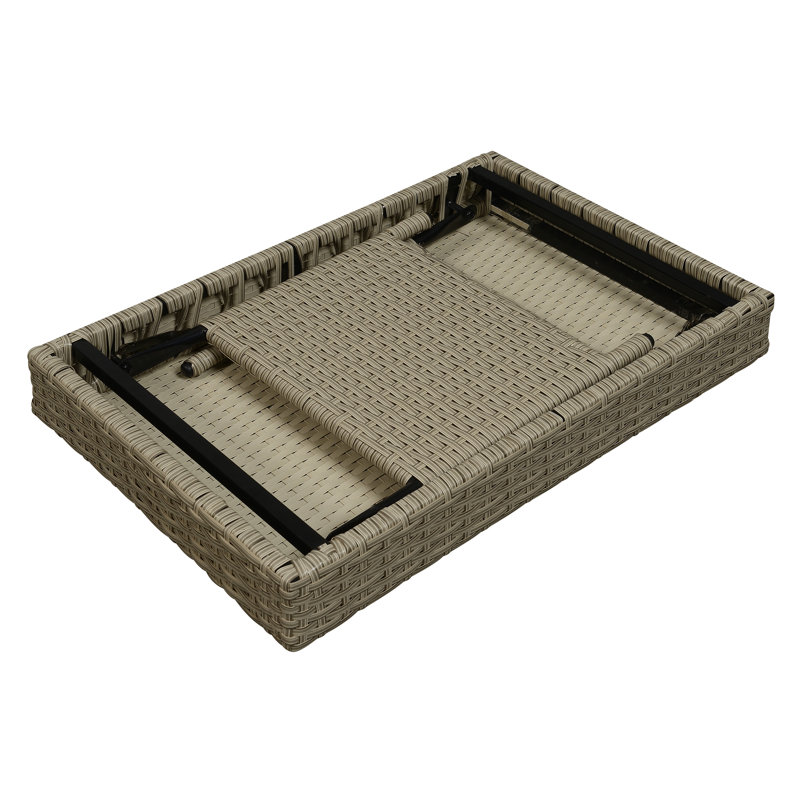 Table basse en rotin, gris