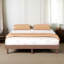 Structure de lit plateforme moderne en noyer flottant