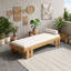 Chaise en bois d'acacia pour l'intérieur et l'extérieur avec coussin et traversin