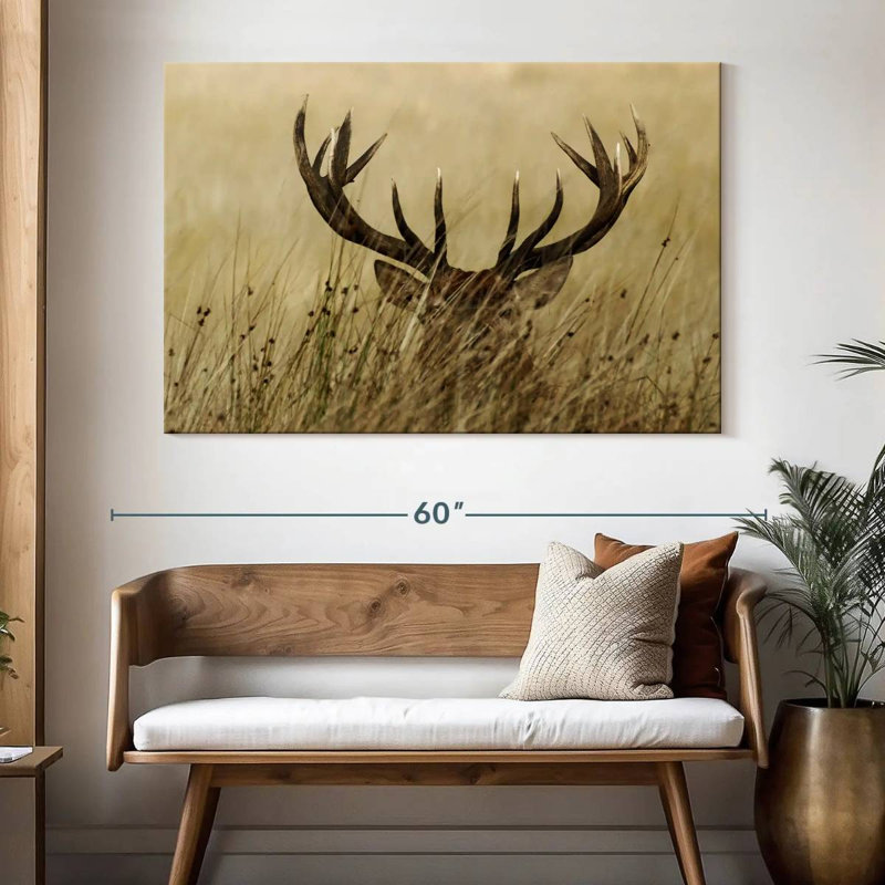 Cerf caché, H 34 po x l 51 po