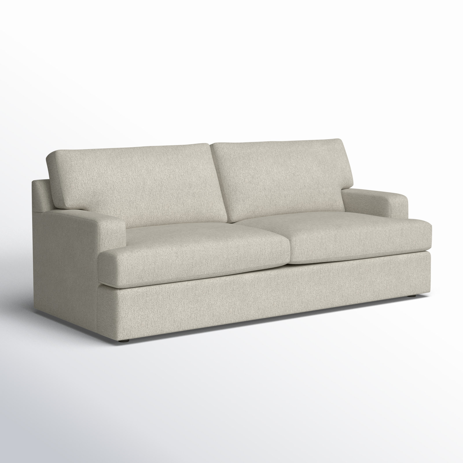 Cleo 84" Upholstered Custom Sleeper Sofa, Ticket Ash Heathered Basketweave