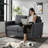 56.5'' Linen Loveseat Sofa with Storage Space Square  Arm-1464188460