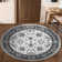 Round Traditional Vintage Overdyed Retro Accent Rug,Non-Slip Boho Ethnic Retro Non-Shedding & Easy Care Carpet For Living Room/Bedroom