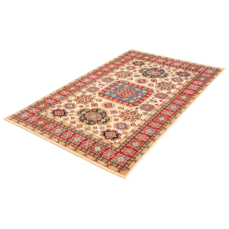 Malechi One-of-a-Kind 6'4" X 10'3" New Age Wool Area Rug in Cream
