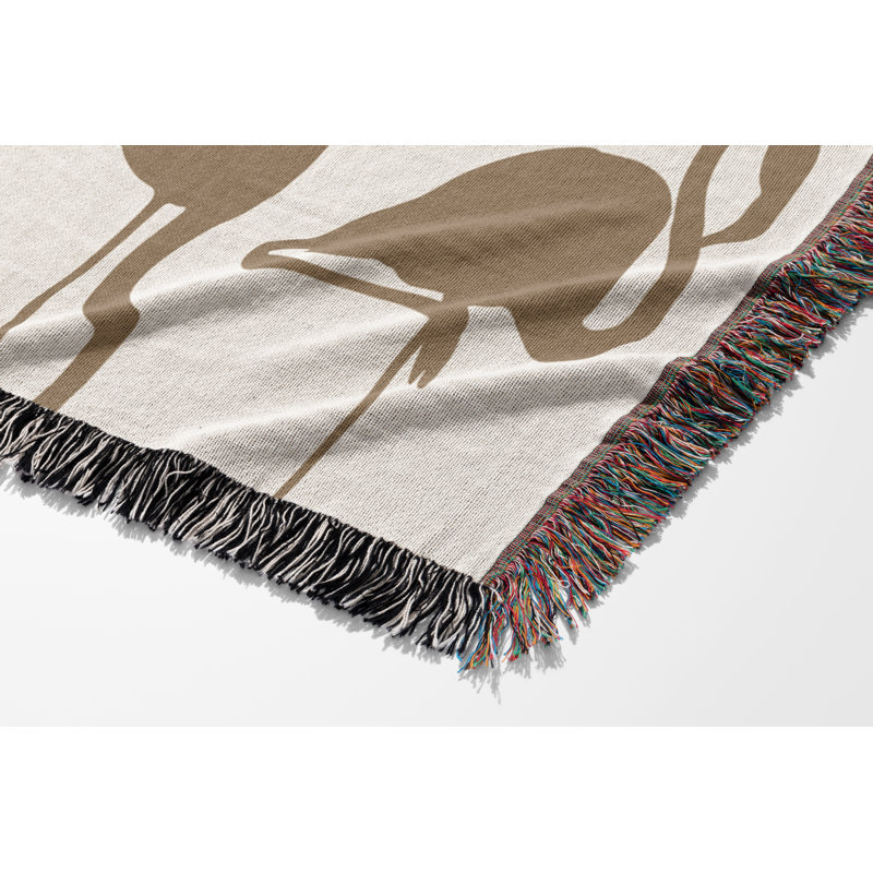 Jeté en mélange de coton Vixo Flamingo, Beige / Blanc cassé, L 60 po x l 50 po