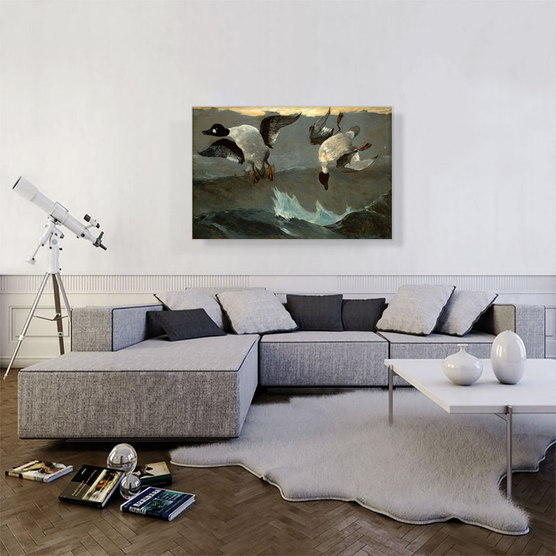 «Right and Left 1909» par Winslow Homer, reproduction d'art sur toile tendue, H 26 po x l 40 po x P 0,75 po