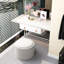 Table basse ronde avec repose-pieds avec plateau rabattable, table basse moderne, table basse
