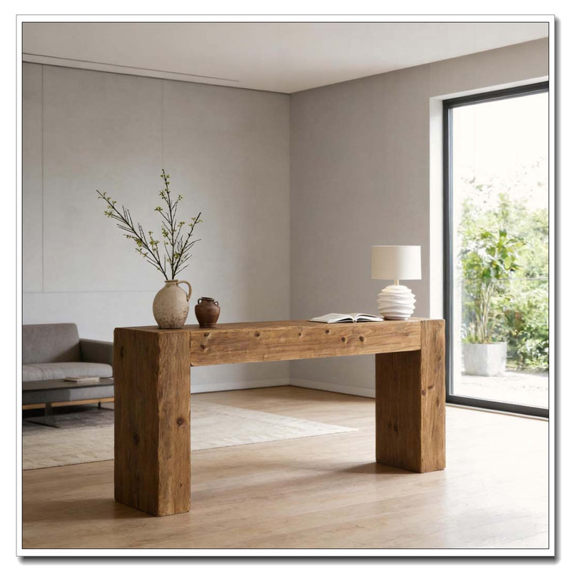 Compact Console Table, Rustic Brown