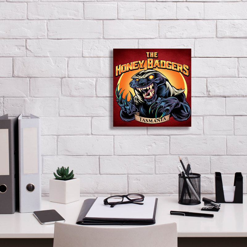 «Aayon Honey Badger», logo vert sur toile, H 12 po x l 12 po x P 0,75 po