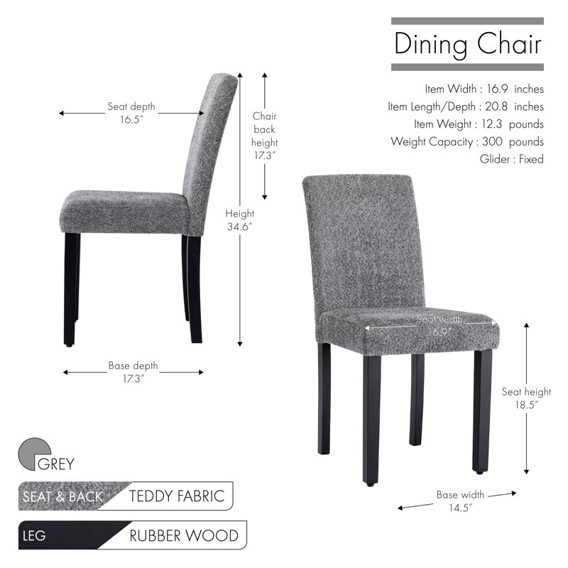 Chaises de salle à manger Evinn Louise, gris
