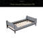 Lit simple avec tête de lit, pied de lit, garde-fous, support de rangement de bout de lit intégré