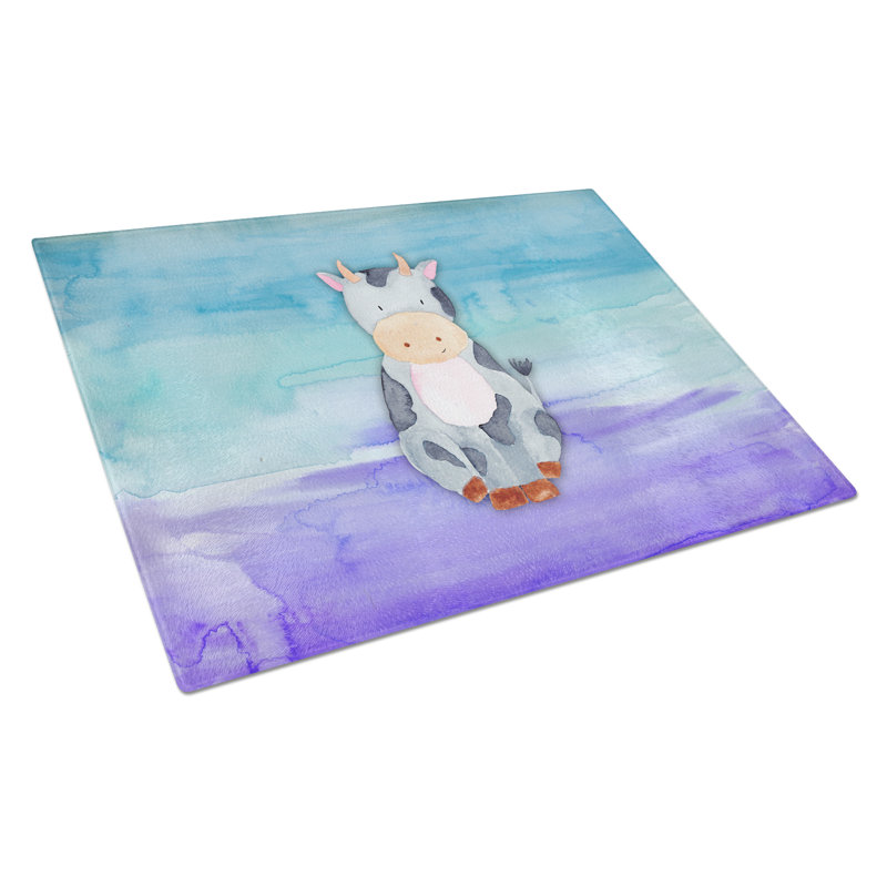 Planche à découper en verre trempé de vache caroline