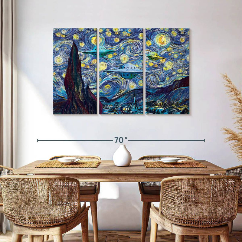 Kelan Alien Invasion Starry Night, 36" H x 57" W